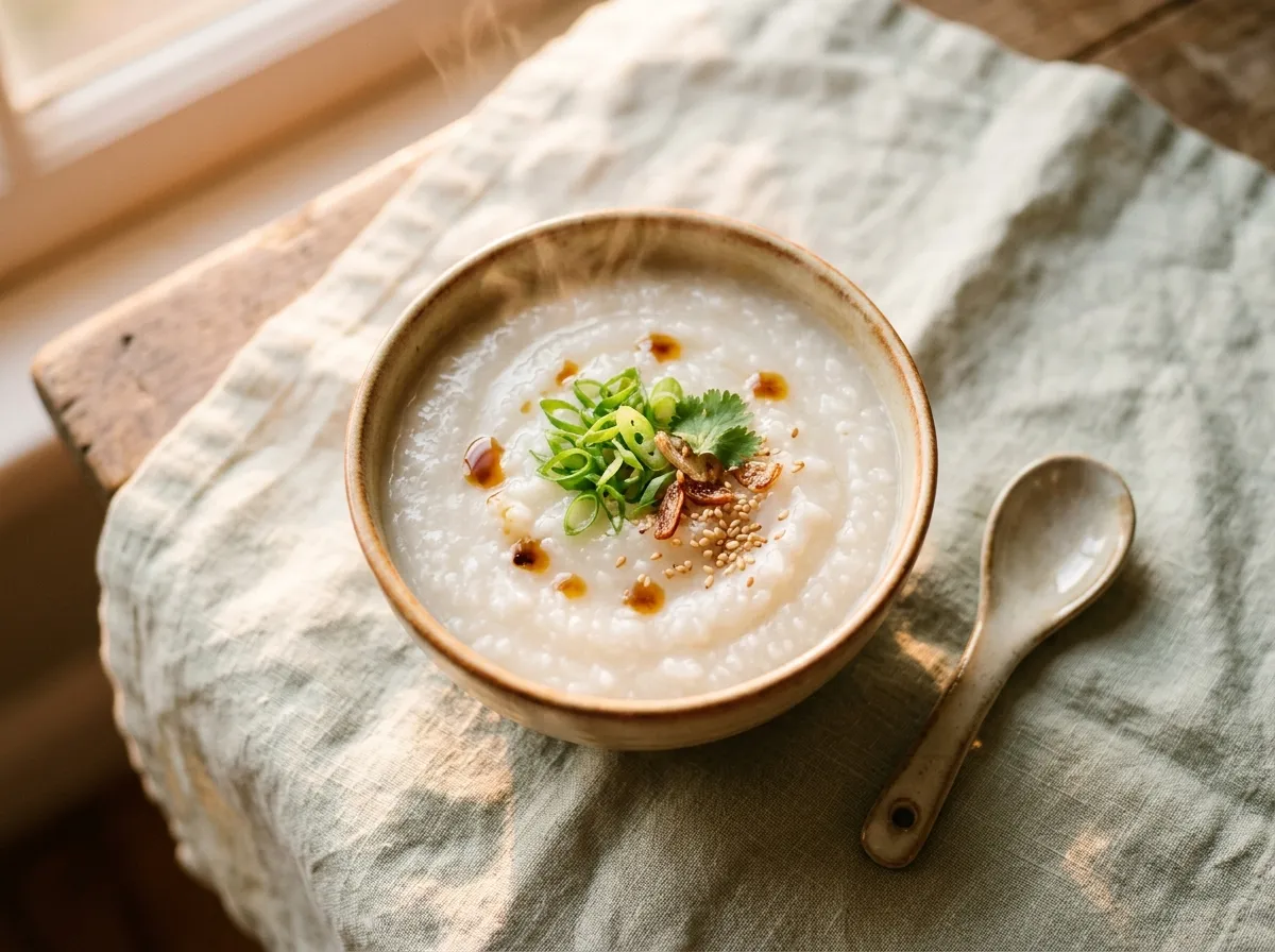 Warm bone broth protein soup in a small bowl